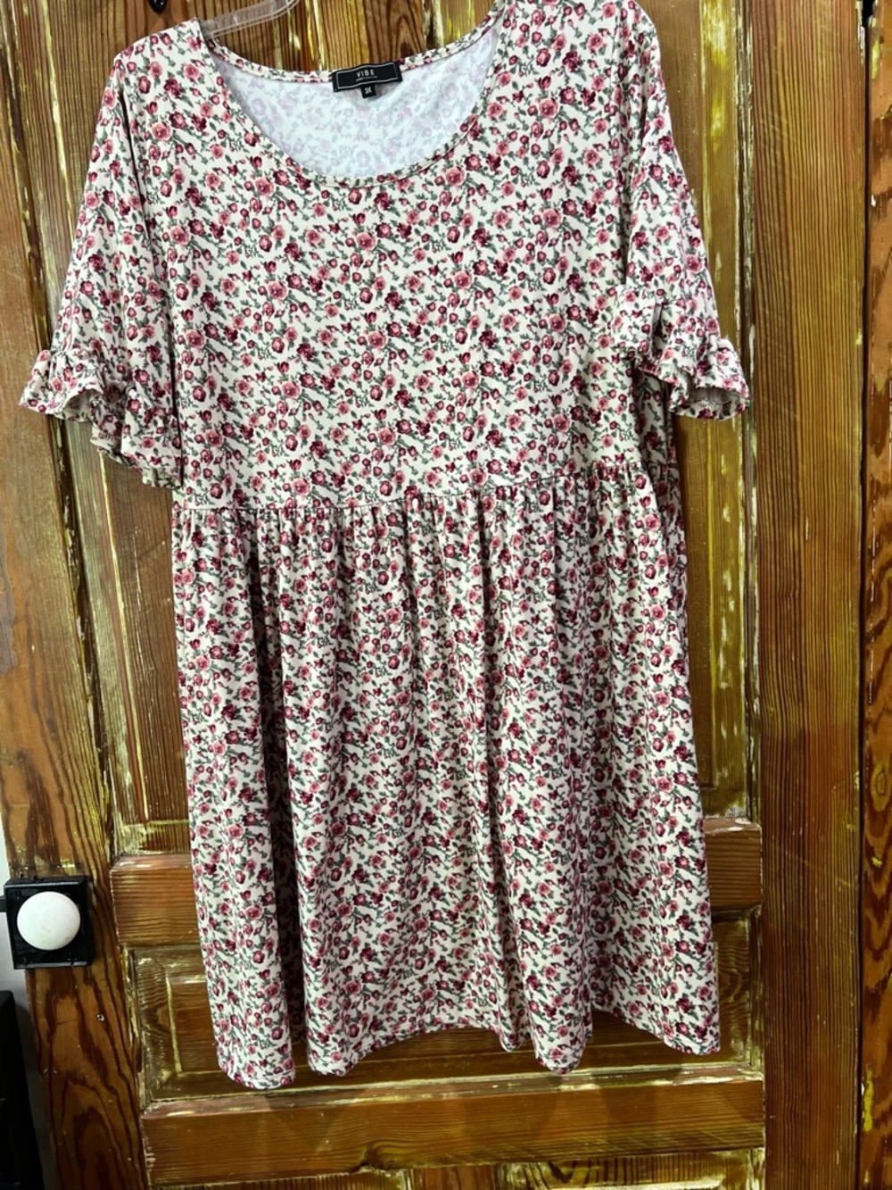 Vibe Cream Midi Dress with Floral Print